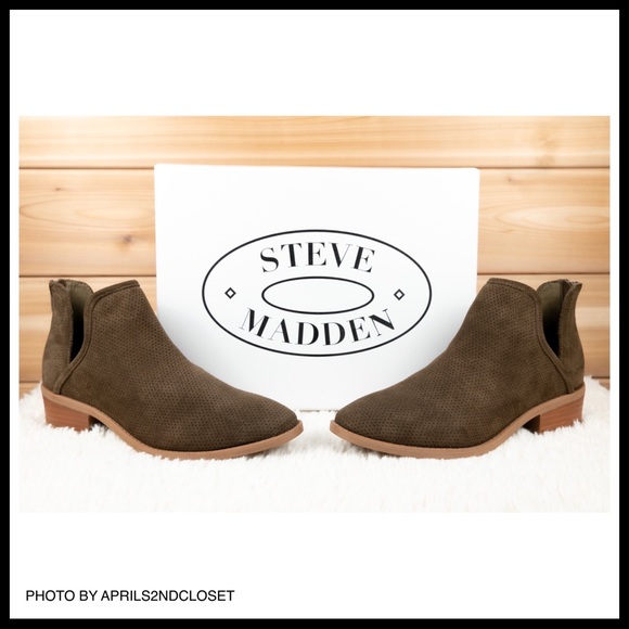 STEVE MADDEN ANKLE BOOTIES BLOCK HEEL BOOTS A3C - Picture 3 of 14